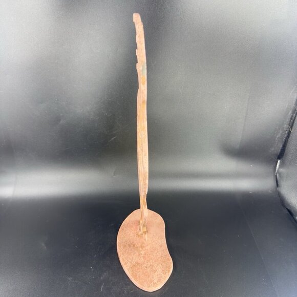 Kokopelli Tall Figurine Metal Art Statue Painted Brown Pink Primitive Style VTG - Picture 10 of 11